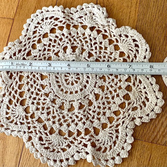 Crochet Cotton Table Cover Lace Doilies - Four (4) - Picture 3 of 4